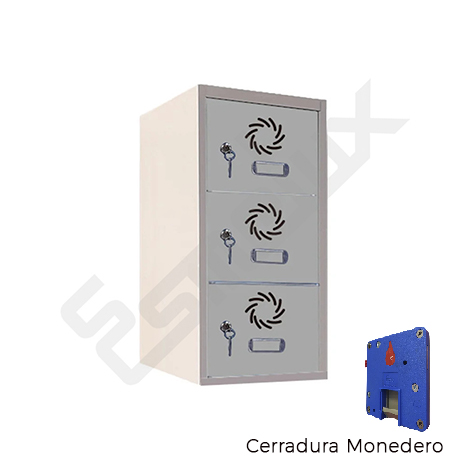 Mini taquillas 3 x 1. Casilleros peque�os con cerradura de monedero