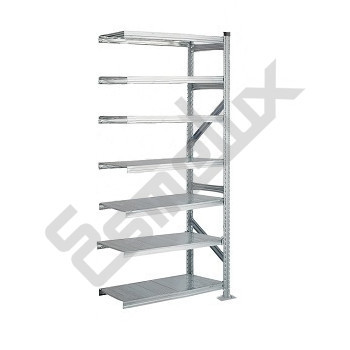 M�dulo adicional de estanter�a Galvamil con 7 estantes y medidas de 1200 x 600 x 2500 mm