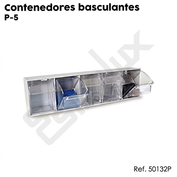 Contenedores basculantes P-5 de polipropileno transparente