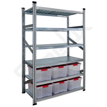 Estanter�a Galvamil con 6 estantes y 6 cajas organizadoras