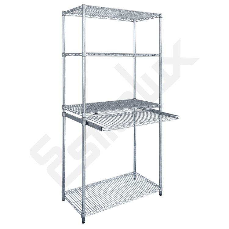 Estanter�a cromada con un estante extra�ble