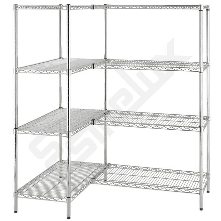 2 m�dulos en esquina de estanter�a cromada. Cada uno con medidas de  1.520 x 450 x 2.000 mm