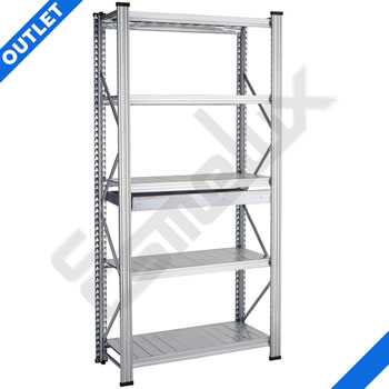 Estanter�a met�lica modular con 5 estantes lisos y un caj�n extra�ble