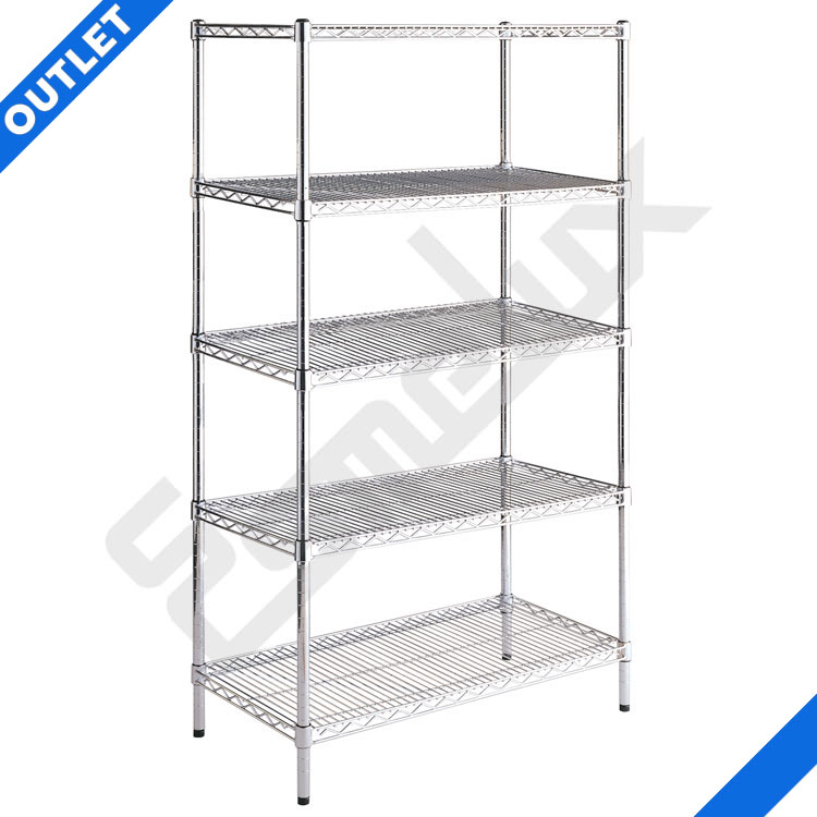 Estanter�a cromada con 5 estantes de varilla