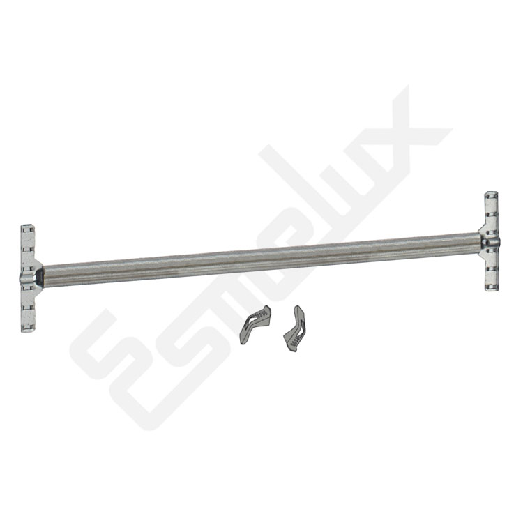 Larguero oval reforzado de 1200 mm de largo + clavijas para estanter�as de ropa y textil