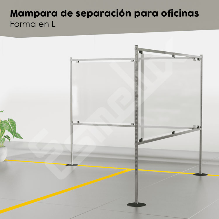 Mampara de separaci�n para oficinas en forma de L