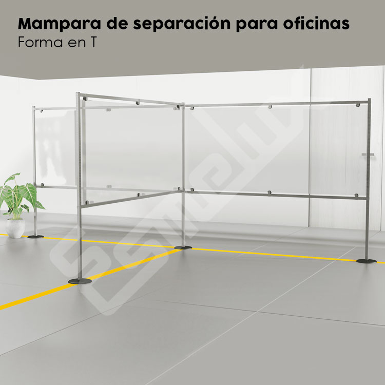 Mampara de separaci�n para oficinas en forma de T