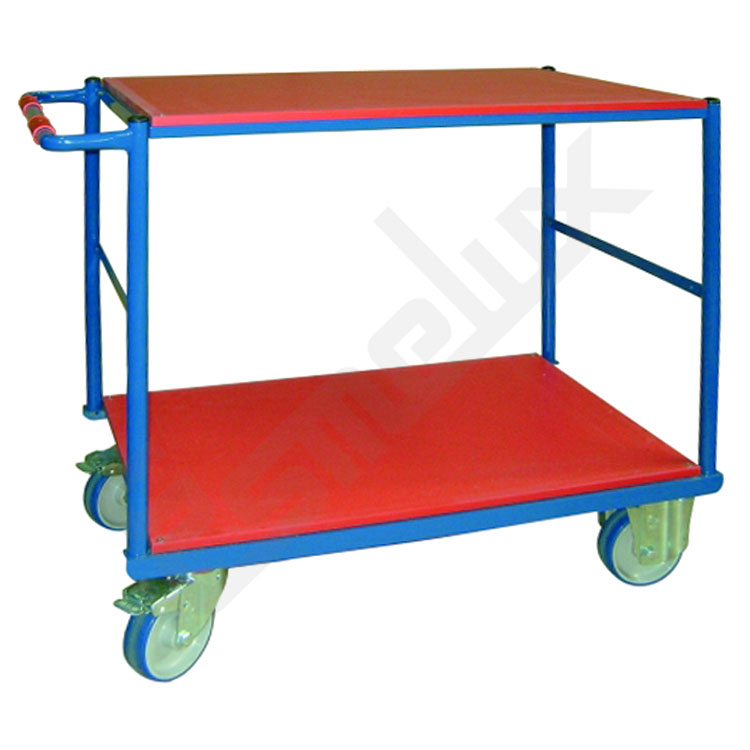 Carro o mesa rodante con 2 estantes para uso industrial
