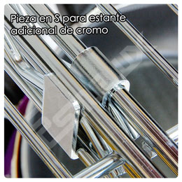Pieza en S para estante adicional cromado