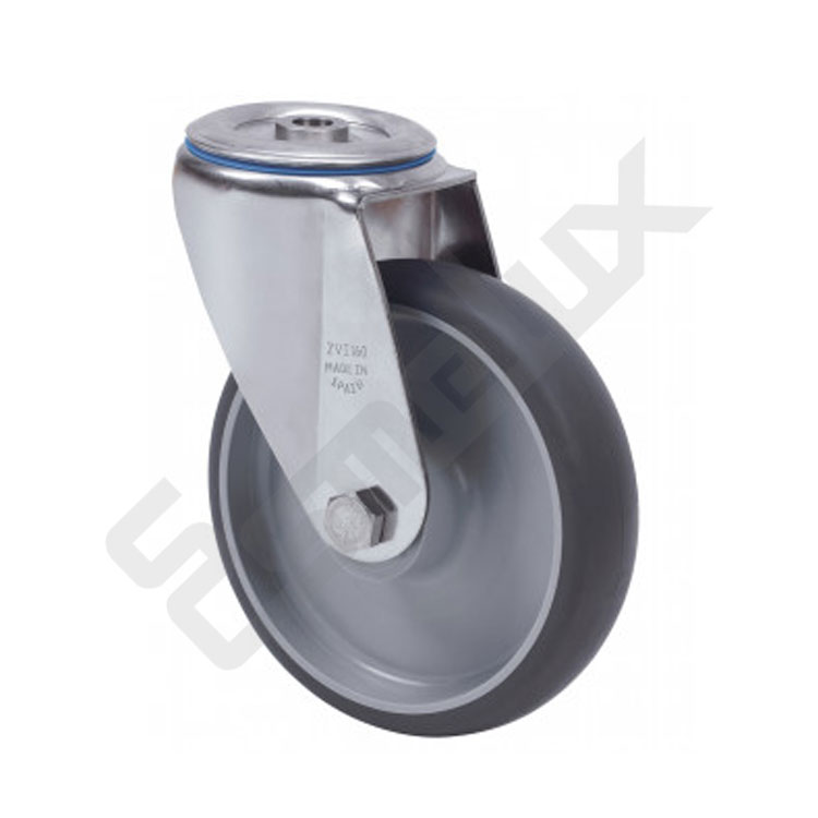 Detalle de rueda sin freno para las estanter�as inoxidables SX