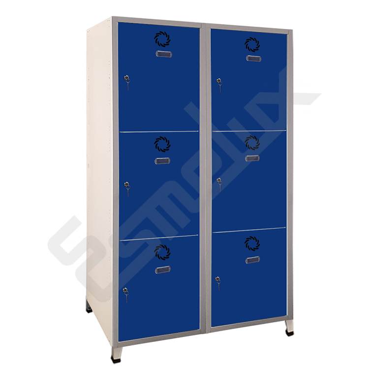 Taquillas met�licas Megablok para vestuarios. Con 3 x 2 puertas con cerradura de llave