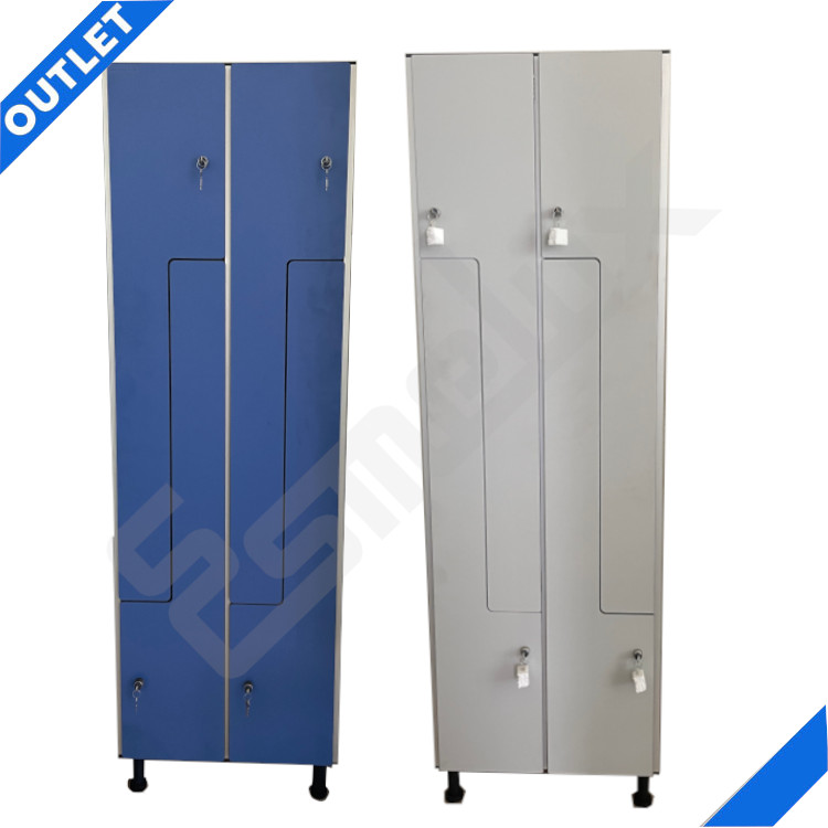 Taquillas de puerta fen�licas en color gris y azul puertas en L OUTLET.
