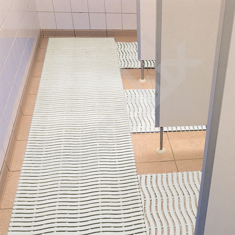 Alfombra blanca higi�nica para suelos de vestuarios