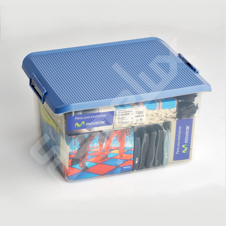 caja transparente con tapa