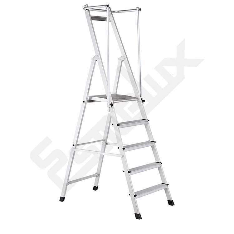 Escalera aluminio tijera Z-Plus Escalera de tijera fabricada en aluminio con 5 peldaños para uso doméstico o profesional