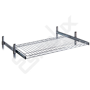Estante de varilla cromada con un sistema extra�ble