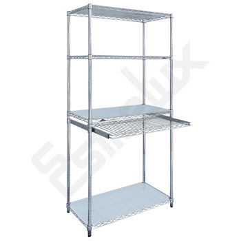 Estanter�a cromada con un estante extra�ble para archivos