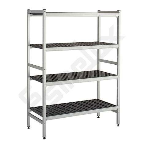 Estanter�a ligera de aluminio anodizado con estantes de polipropileno.
