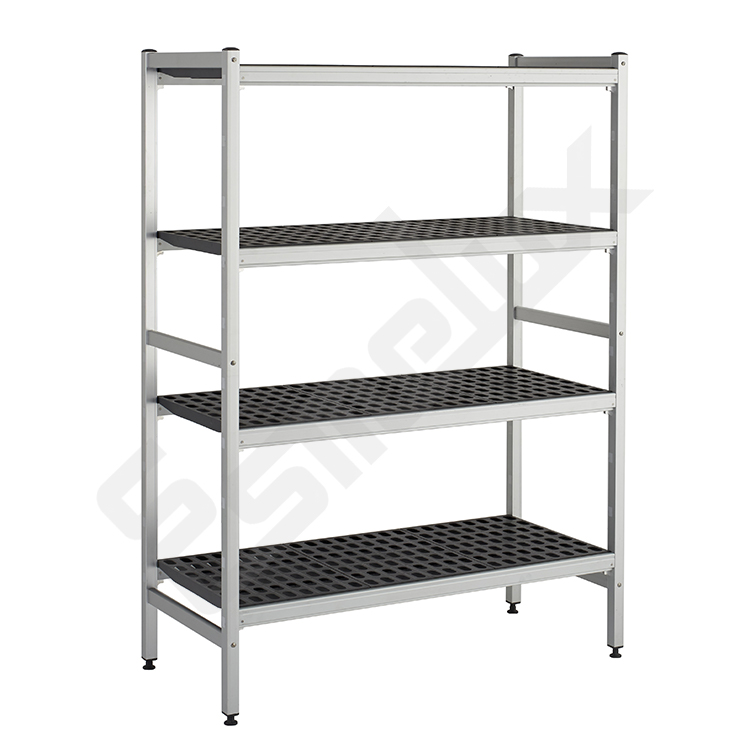 Estanter�a de aluminio capaz de soportar temperaturas extremas de calor y fr�o.