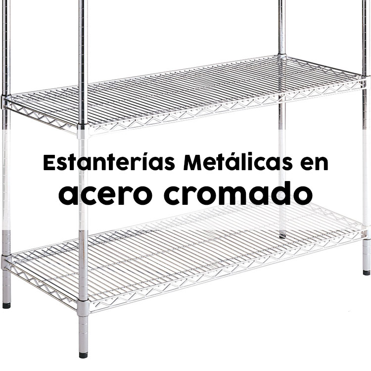 estanteria acero cromado para textil y almacenamiento �primo