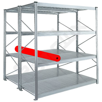 Estanter�as met�licas con doble hilera para mayor fondo