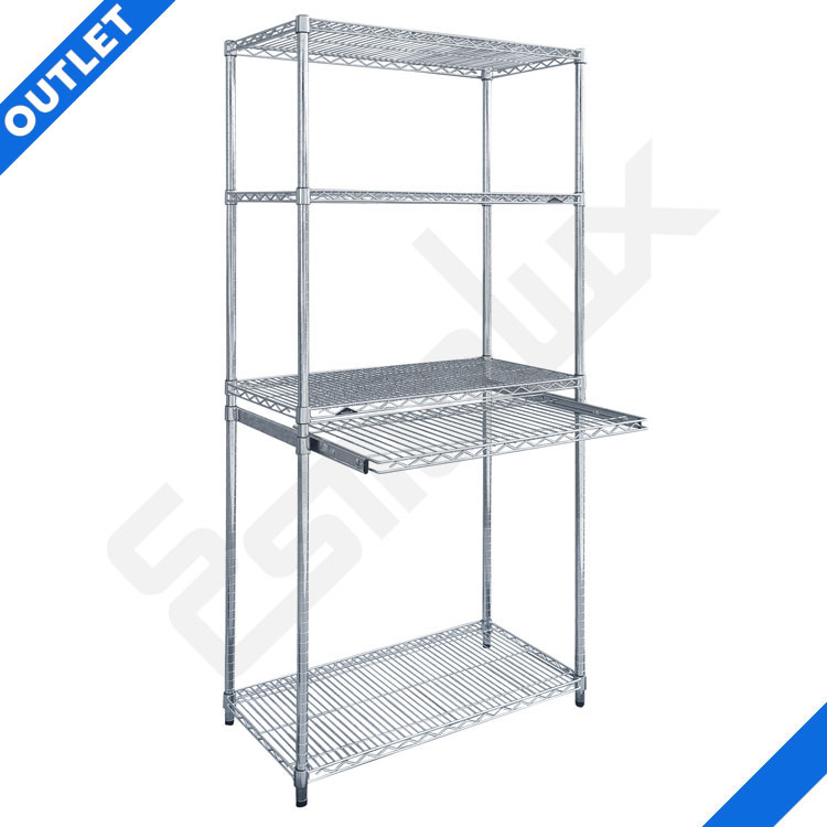 Estanter�a cromada que incluye un estante extra�ble y almacena cajas de archivo y archivadores AZ