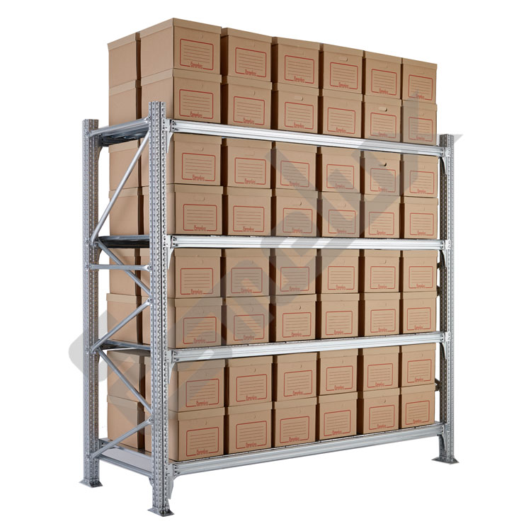 Estantería metálica inicial Grandes Vanos Estantería TS grandes vanos inicial galvanizada para archivadores 4 estantes 2120 x 1000 x 2475 mm 128,87 kg