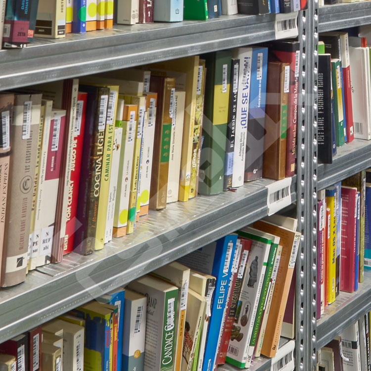 Libros colocados en estantes met�licos Galvamil