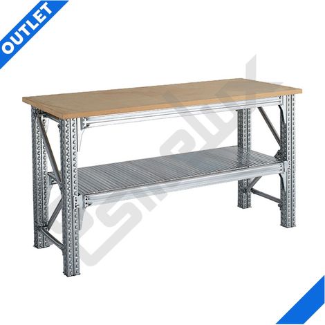 mesa de taller TS Mesa de taller modelo TS especialmente pensada para cargas muy pesadas. Con encimera de DM y a un precio especial por estar en exposición, en perfecto estado de uso