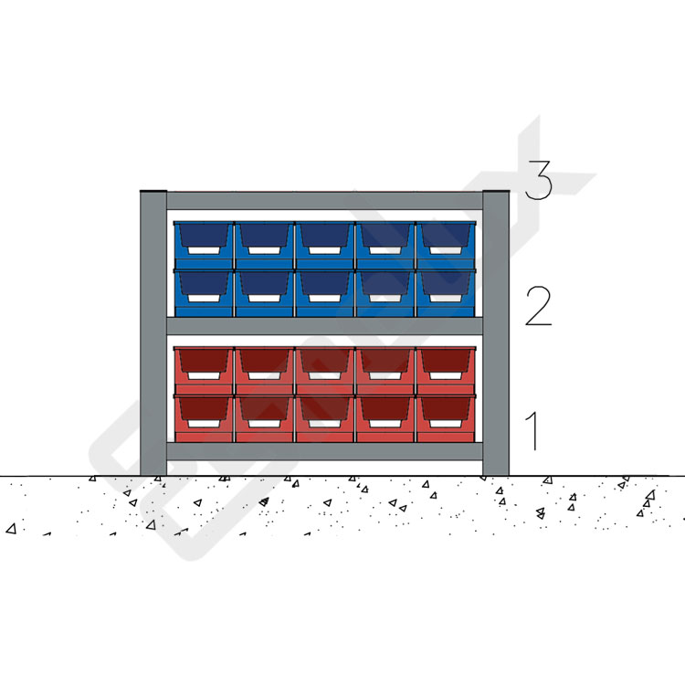 Mini estanter�a met�lica con 3 estantes y gavetas pl�sticas apilables para almacenamiento y organizaci�n de productos