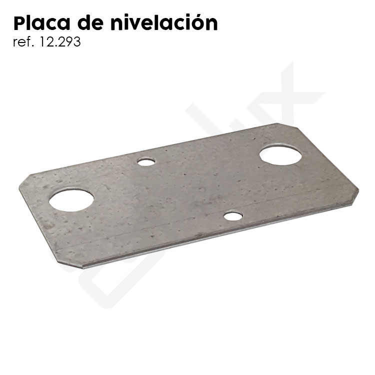 Placa de nivelaci�n en acero galvanizado para estanter�as de bobinas